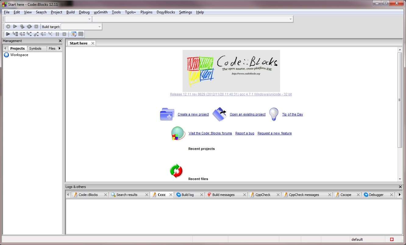 Creating a new project - Code::Blocks
